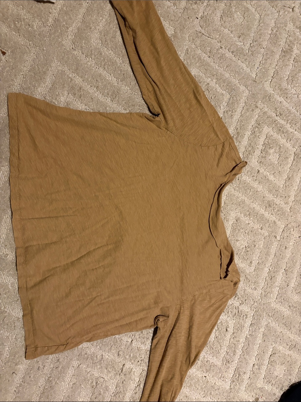 Old Navy Long-Sleeve Crewneck Top in Mustard Brown